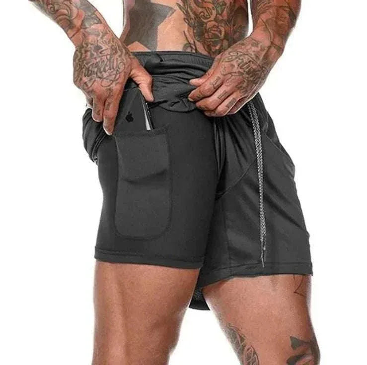 Breathable Gym Shorts for Men - 2 in 1 Lightweight Quick Dry Athletic Shorts with Towel Loop