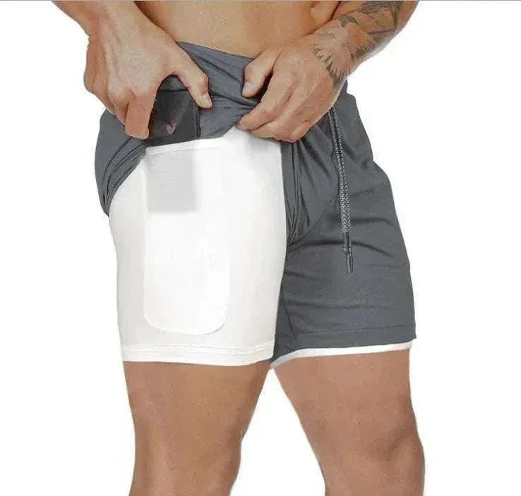 Breathable Gym Shorts for Men - 2 in 1 Lightweight Quick Dry Athletic Shorts with Towel Loop
