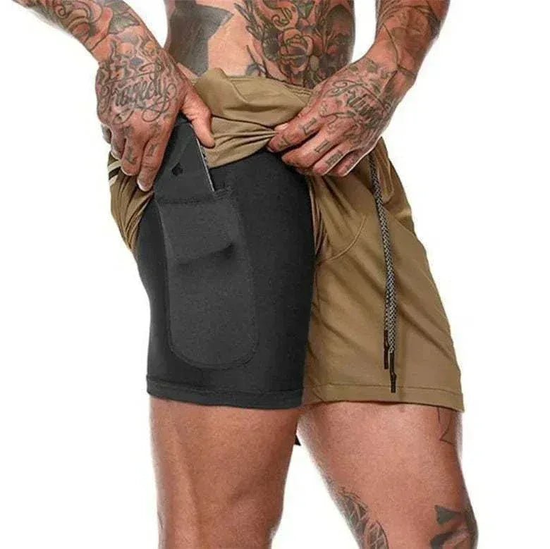 Breathable Gym Shorts for Men - 2 in 1 Lightweight Quick Dry Athletic Shorts with Towel Loop