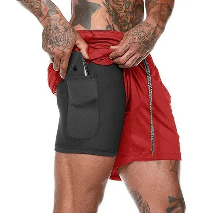 Breathable Gym Shorts for Men - 2 in 1 Lightweight Quick Dry Athletic Shorts with Towel Loop