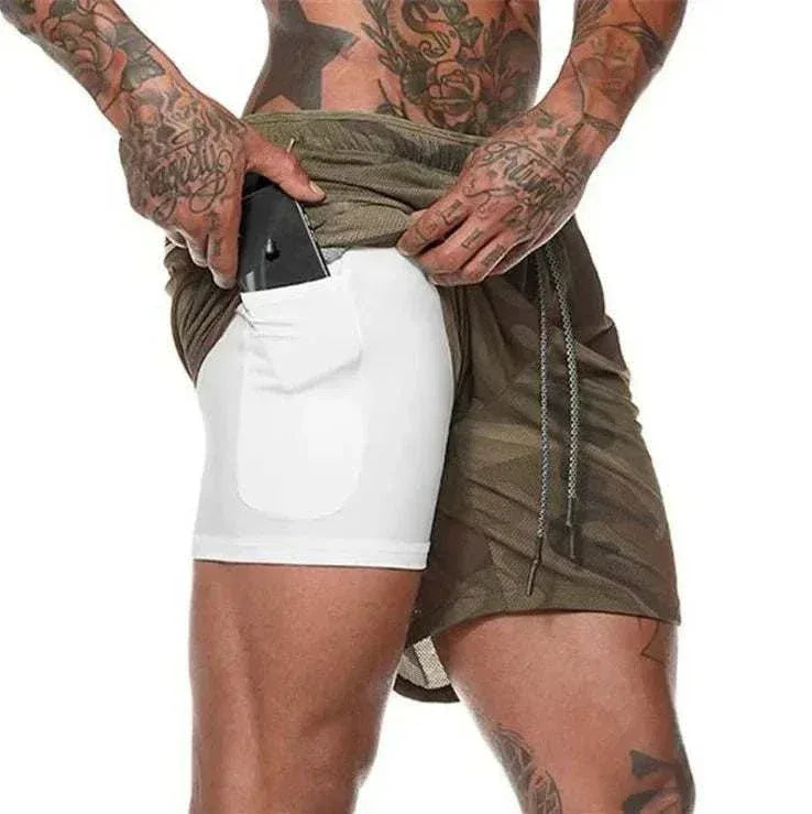 Breathable Gym Shorts for Men - 2 in 1 Lightweight Quick Dry Athletic Shorts with Towel Loop