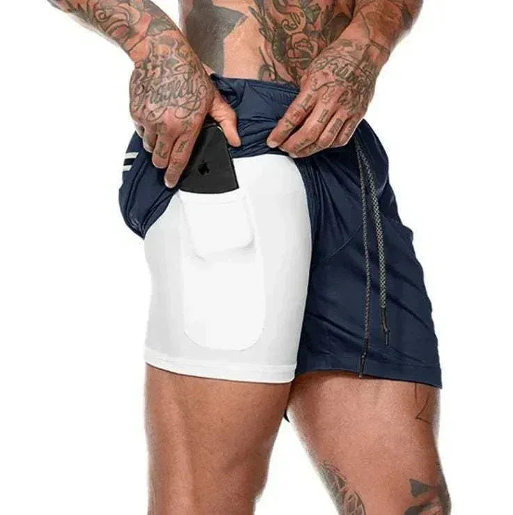 Breathable Gym Shorts for Men - 2 in 1 Lightweight Quick Dry Athletic Shorts with Towel Loop