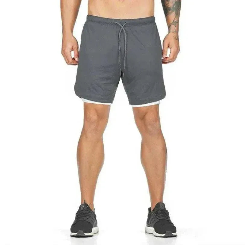Breathable Gym Shorts for Men - 2 in 1 Lightweight Quick Dry Athletic Shorts with Towel Loop