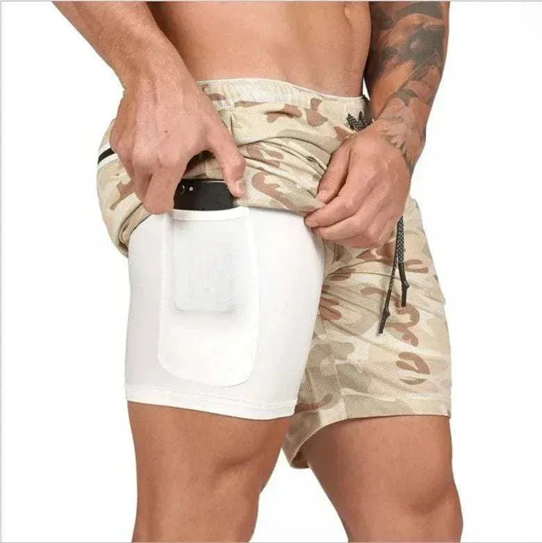 Breathable Gym Shorts for Men - 2 in 1 Lightweight Quick Dry Athletic Shorts with Towel Loop