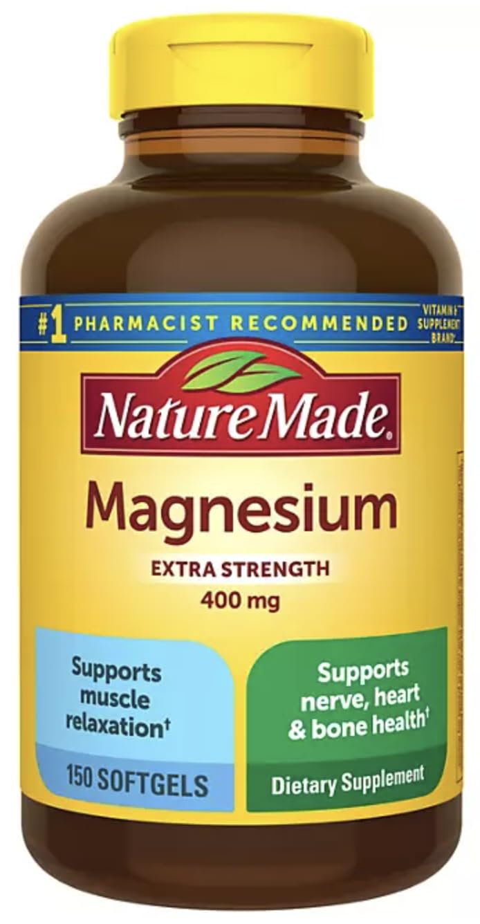Nature Made High Potency Magnesium 400 mg - 150 Softgels (Pack of 2) | Magnesium Supplement