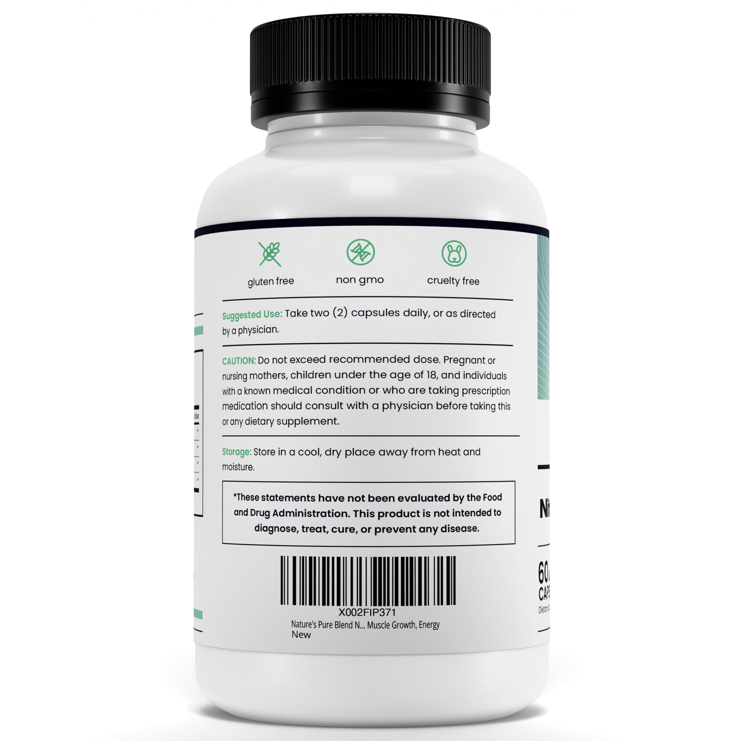 Nature's Pure Blend Nitric Oxide for Men – L-Arginine & L-Citrulline, Circulation & Endurance