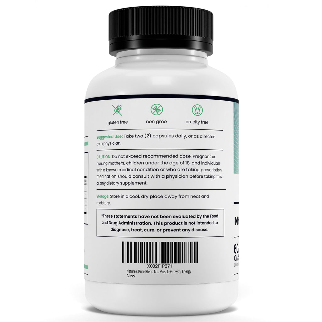 Nature's Pure Blend Nitric Oxide for Men – L-Arginine & L-Citrulline, Circulation & Endurance