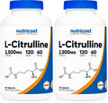 Nutricost L-Citrulline 2500 mg per Serving – 120 Tablets, 2-Pack (Non-GMO & Gluten Free) | GMP & FDA Registered