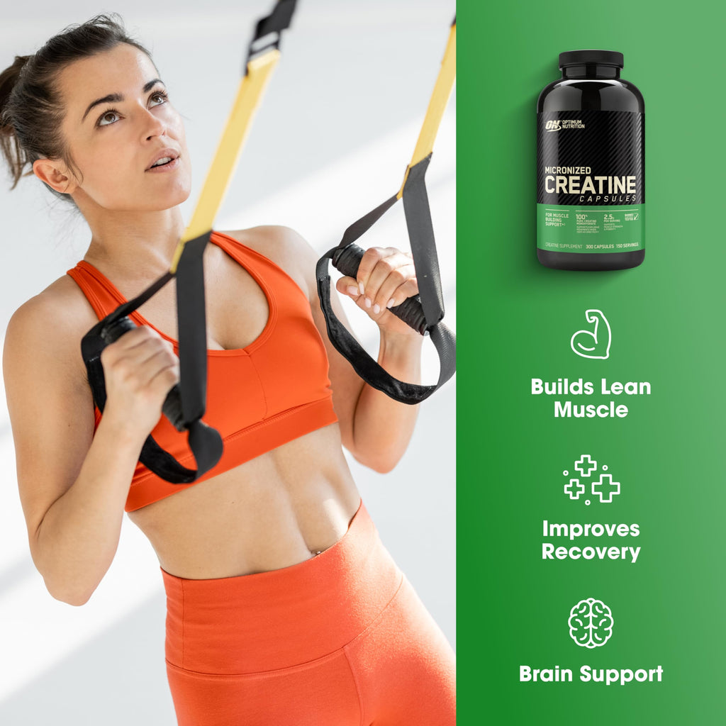 Optimum Nutrition Creatine 2500 Caps – 300 Capsules | 2,500 mg Creapure Monohydrate, Keto Friendly