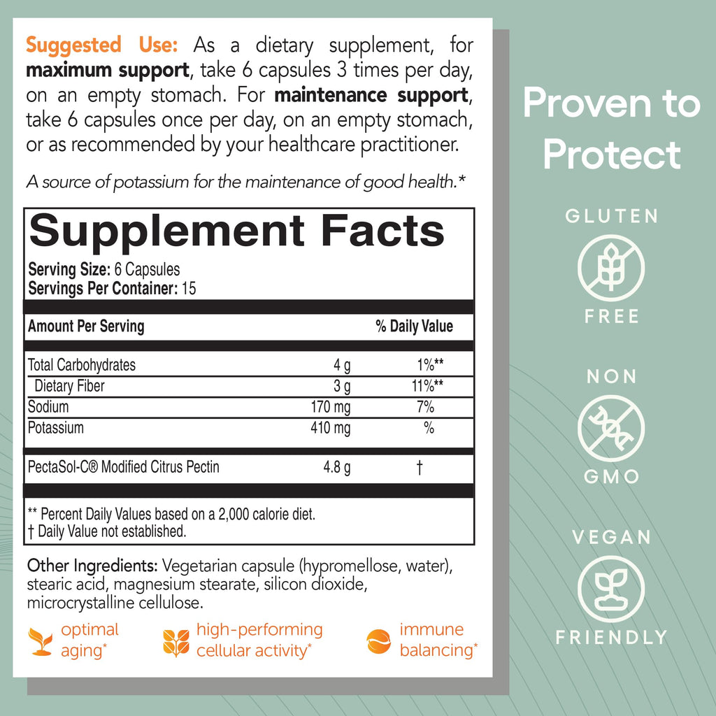 EcoNugenics PectaSol Modified Citrus Pectin – 90 Capsules for Immune & Total-Body Health