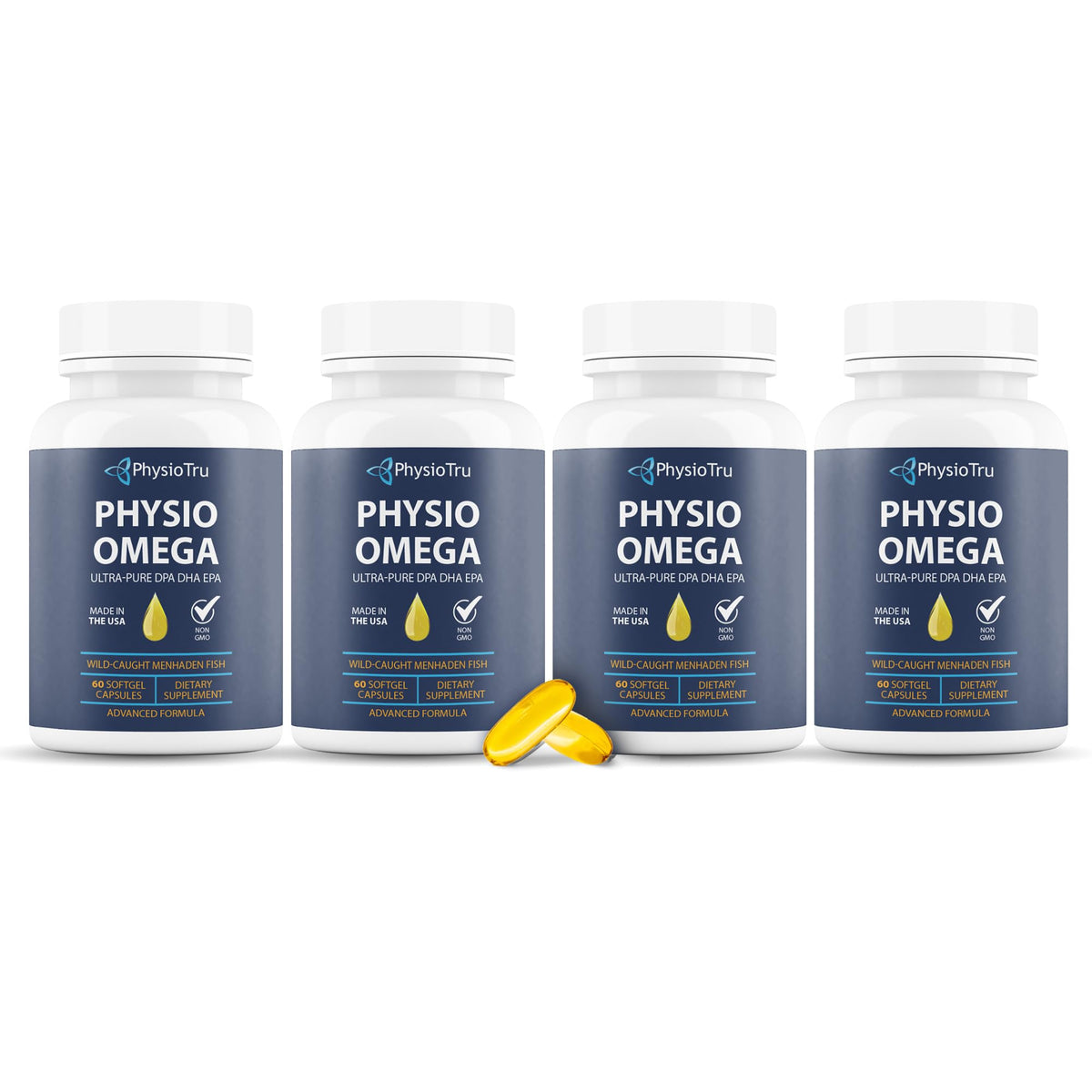 PhysioTru Physio Omega 2400mg Fish Oil – Burpless Omega-3 (EPA, DHA, DPA)