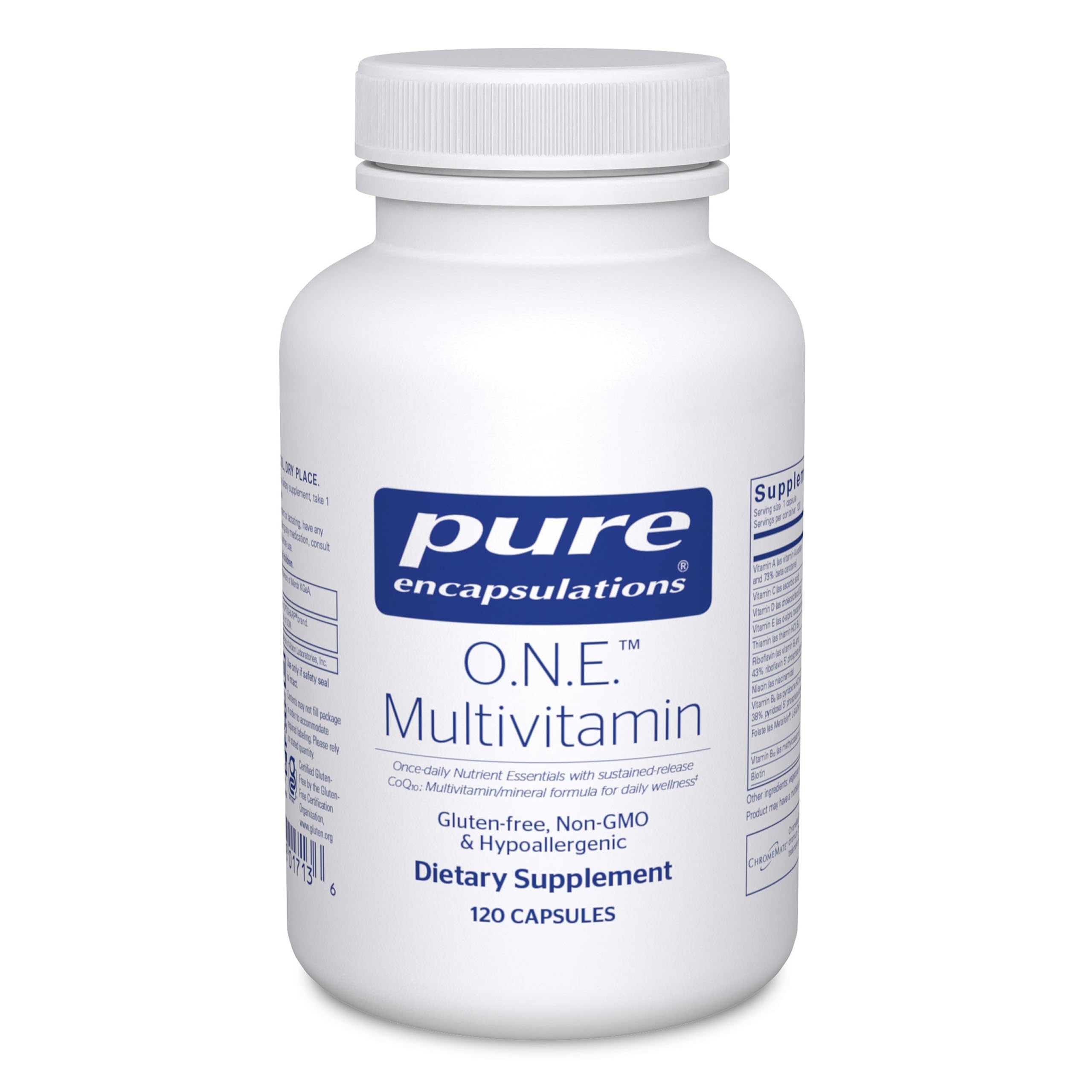 Pure Encapsulations O.N.E. Multivitamin – Once Daily Multivitamin with Metafolin, CoQ10, and Lutein | 120 Capsules