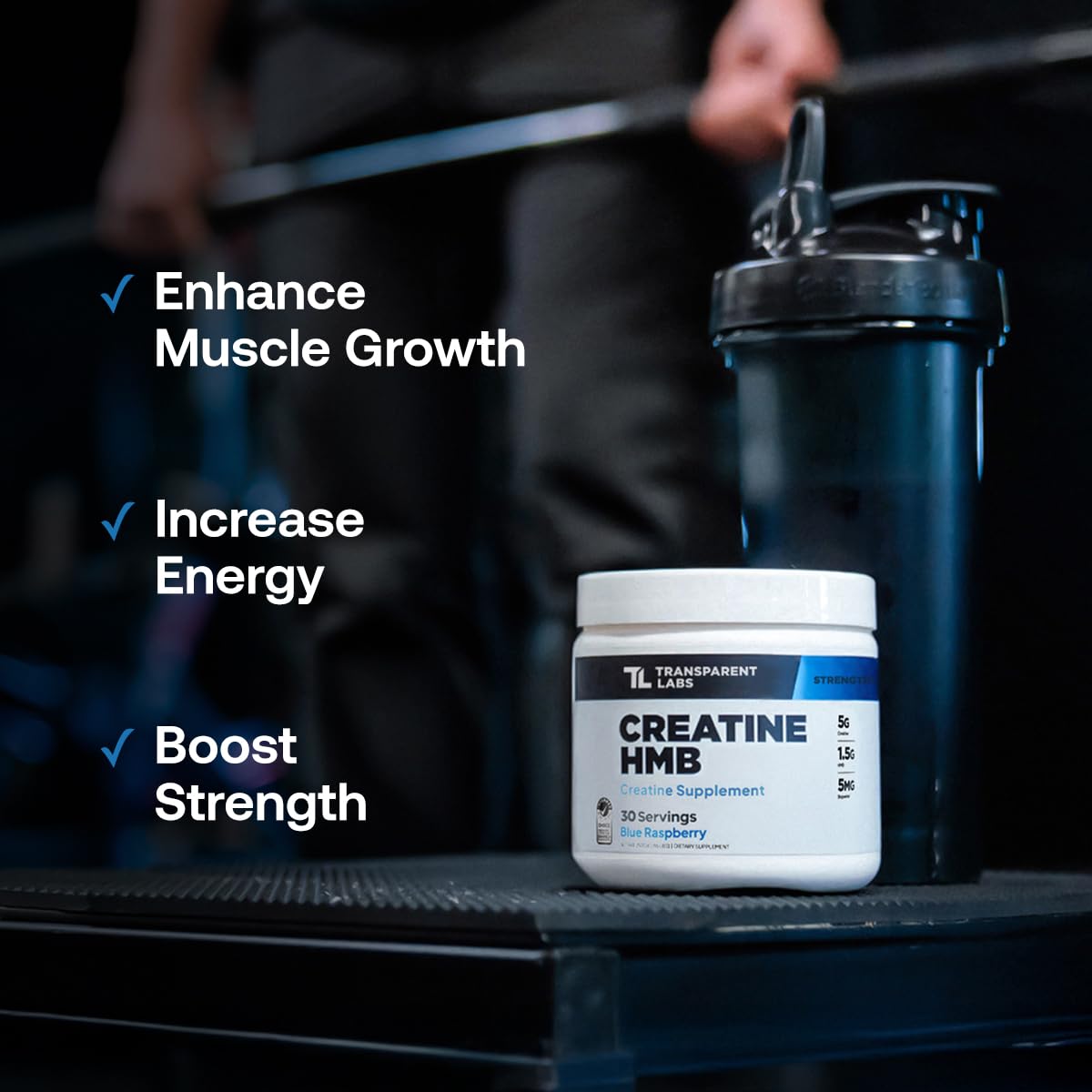 Transparent Labs Creatine HMB - Creatine Monohydrate with HMB, 30 Servings Strawberry Lemonade