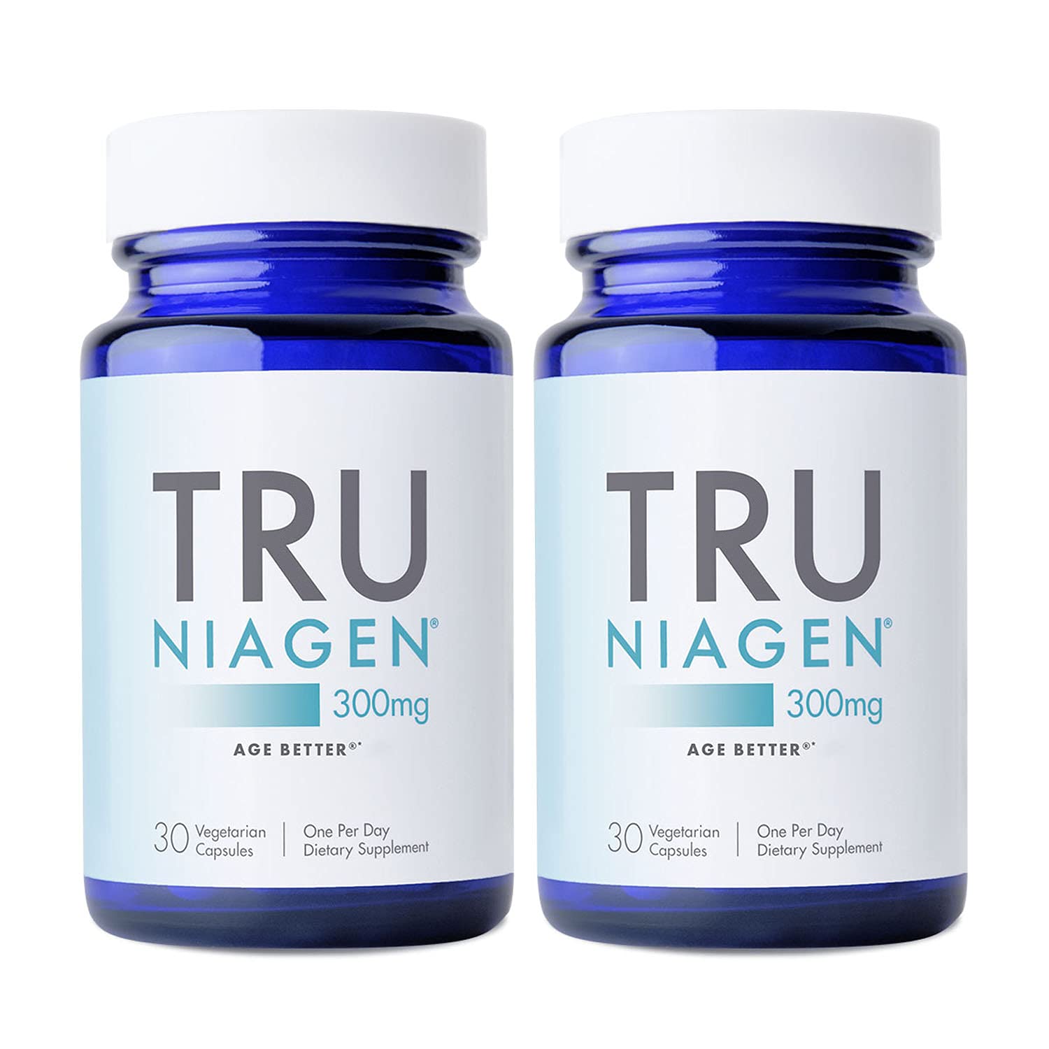 TRU NIAGEN Patented NAD Supplement – Anti-Aging & Cellular Energy (NR) 300mg, 30 Servings, 2 Bottles