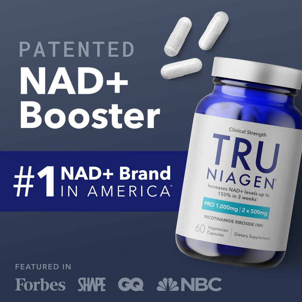 TRU NIAGEN PRO NAD+ Supplement – Anti-Aging, Cellular Energy, 2x500mg Niagen (NR), 30 Servings