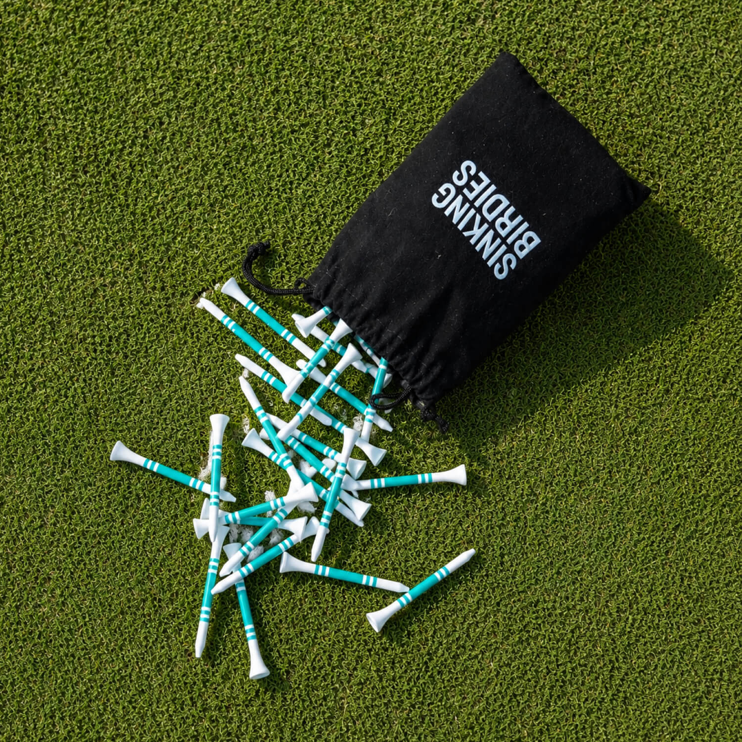 40 Bamboo Golf Tees - White/Green